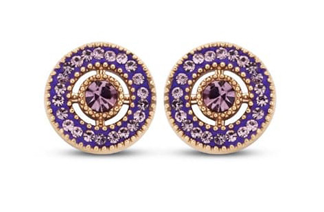 Victoria Rose gold-colored pink stone earrings