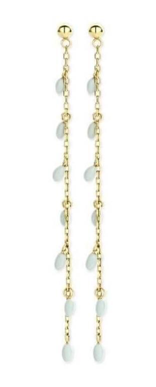 Victoria Gold Color Blue Beaded Earrings