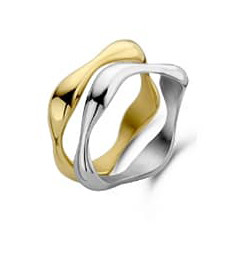 Victoria Gold and Silver Colored Ring Set of 2