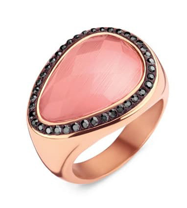 Victoria Rose gold colored pink stone ring