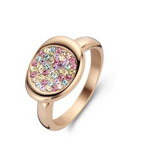 Victoria Rose gold colored gemstone ring
