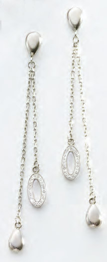Victoria Silver-colored earrings with white stones