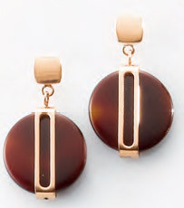 Victoria Rose gold colored brown patterned earrings