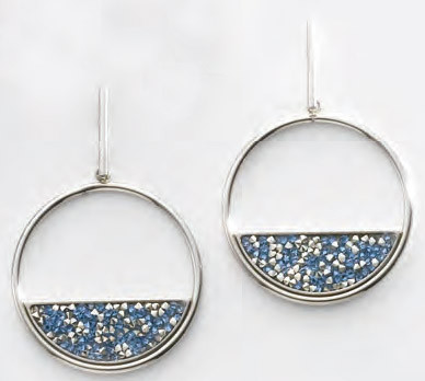 Victoria Silver Colored Blue Stone Earrings