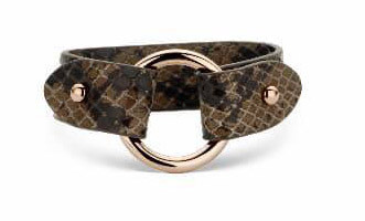 Victoria Rose gold colored brown patterned leather bracelet