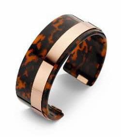 Victoria Rose gold colored bracelet with brown pattern