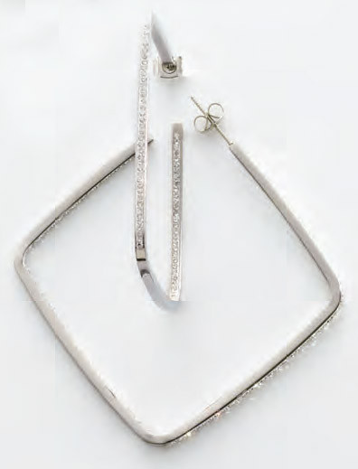 Victoria Silver-colored white stone earrings