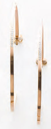 Victoria Rose gold colored white stone earrings