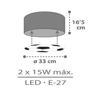 SPORTS FOOTBALL πλαφονιέρα διπλού τοιχώματος