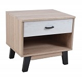 ΚΟΜΟΔΙΝΟ ΞΥΛΙΝΟ ΜΕ ΣΥΡΤΑΡΙ ΣΕ ΑΣΠΡΟ ΚΑΙ ΦΥΣΙΚΟ ΧΡΩΜΑ 48x38x44 εκ. ANKOR  825813