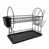 ΠΙΑΤΟΘΗΚΗ ΔΙΩΡΟΦΗ ΜΕΤΑΛΛΙΚΗ ΜΑΥΡΗ ΜΕ ΜΑΥΡΟ ΔΙΣΚΟ 50x24x34 εκ. ANKOR