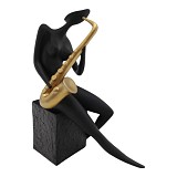 ΔΙΑΚΟΣΜΗΤΙΚΗ ΦΙΓΟΥΡΑ ΠΟΛΥΕΣΤΕΡΙΚΗ ΓΥΝΑΙΚΑ ΜΕ ΣΑΞΟΦΩΝΟ ΣΕ ΜΑΥΡΟ ΚΑΙ ΧΡΥΣΟ ΧΡΩΜΑ 13x7x18εκ. ANKOR