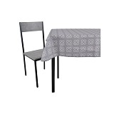 ΤΡΑΠΕΖΟΜΑΝΤΗΛΟ ΑΛΕΚΙΑΣΤΟ 140x140εκ.ΓΕΩΜΕΤΡΙΚΟ ΜΟΤΙΒΟ ΣΕ ΓΚΡΙ ΧΡΩΜΑ ANKOR