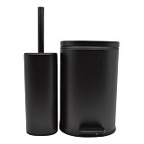 ΣΕΤ ΚΑΛΑΘΙ ΜΠΑΝΙΟΥ 5lt SOFT CLOSE ΚΑΙ ΠΙΓΚΑΛ ΒΟΥΡΤΣΑΚΙ FINGER PRINT PROOF ΜΑΥΡΟ ΜΑΤ ANKOR