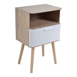 ΚΟΜΟΔΙΝΟ ΞΥΛΙΝΟ ΜΕ ΡΑΦΙ ΚΑΙ ΣΥΡΤΑΡΙ ΣΕ ΦΥΣΙΚΗ ΚΑΙ ΛΕΥΚΗ ΑΠΟΧΡΩΣΗ 40x29x65εκ. ANKOR  846160