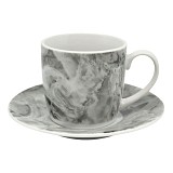 ANKOR Σετ Φλυτζανιών Καφέ 110ml Πορσελάνης Γκρι Μάρμαρο | Κομψό & Μοντέρνο  848423