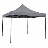 ΚΙΟΣΚΙ ΠΤΥΣΣΟΜΕΝΟ ΜΕ ΜΕΤΑΛΛΙΚΟ ΣΚΕΛΕΤΟ ΚΑΙ ΑΔΙΑΒΡΟΧΟ ΥΦΑΣΜΑ 420D ΣΕ ΓΚΡΙ ΧΡΩΜΑ 3x3x3,2m ANKOR