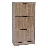 ΠΑΠΟΥΤΣΟΘΗΚΗ MDF ΜΕ ΜΕΛΑΜΙΝΗ ΣΕ ΧΡΩΜΑ ΦΥΣΙΚΟΥ ΞΥΛΟΥ ΜΕ ΑΝΑΓΛΥΦΕΣ ΓΡΑΜΜΕΣ 60x24x118εκ. ANKOR