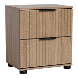 ΚΟΜΟΔΙΝΟ ΜΕ ΔΥΟ ΣΥΡΤΑΡΙΑ MDF ΜΕ ΜΕΛΑΜΙΝΗ ΣΕ ΧΡΩΜΑ ΦΥΣΙΚΟΥ ΞΥΛΟΥ ΜΕ ΑΝΑΓΛΥΦΕΣ ΓΡΑΜΜΕΣ 40x30x44εκ. ANKOR  852918