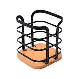 ESTIA ΘΗΚΗ ΓΙΑ ΚΟΥΤΑΛΕΣ BAMBOO ΜΕΤΑΛΛΙΚΗ 12x12x14.5cm ΜΑΥΡΗ