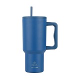 ESTIA ΘΕΡΜΟΣ STRAW TUMBLER XL SAVE THE AEGEAN 900ml DENIM BLUE