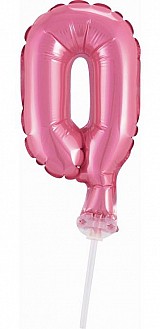 Number Pink Pink number 0 foil balloon for cake 13 cm