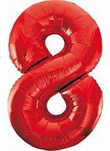 Number Red Red number 8 foil balloon 85 cm