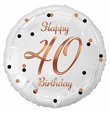 Happy Birthday B&C White Happy Birthday 40 foil balloon 36 cm