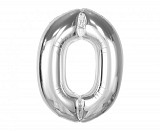Number Silver Silver number zero foil balloon 92 cm