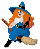Witch Broom foil balloon 104 cm