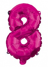 Number Hot Pink number 8 foil balloon 95 cm