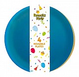 Colour semi-transparent plastic plate set of 4