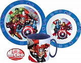 Avengers tableware set, micro plastic set with mug 350 ml