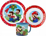 Super Mario dinner set, micro plastic set with mug 265 ml
