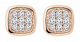 Victoria Rose gold-colored earrings with white stones