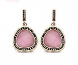 Victoria Rose gold colored pink stone earrings