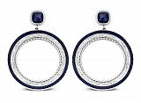 Victoria Silver-colored blue and white stone earrings