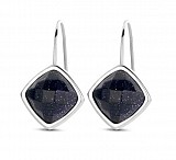 Victoria Silver-colored black stone earrings