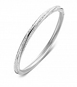 Victoria Silver-colored screw bracelet with white stones