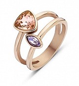 Victoria Rose gold colored gemstone ring
