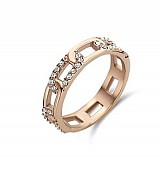 Victoria Rose gold colored ring with white stones
