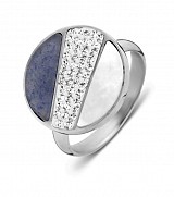 Victoria Silver-colored patterned ring with stones