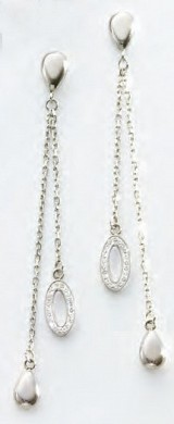 Victoria Silver-colored earrings with white stones