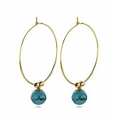 Victoria Gold-Colored Blue Pearl Earrings