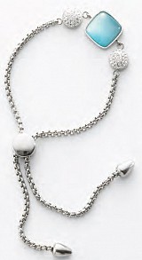 Victoria Silver-colored blue, white stone bracelet