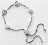 Victoria Silver Colored Stone Bracelet with White Pattern