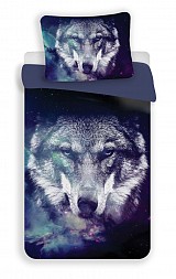 Wolf Trio Blue duvet cover 140×200cm, 70x90 cm microfibre