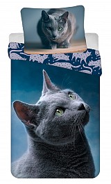 Cat Dark bedding cover 140×200 cm, 70×90 cm