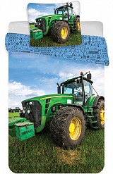 Tractor Green children's kindergarten bedding cover 100×140cm, 40×45 cm