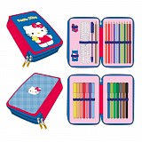 Hello Kitty Blue filled pencil case 2 floors